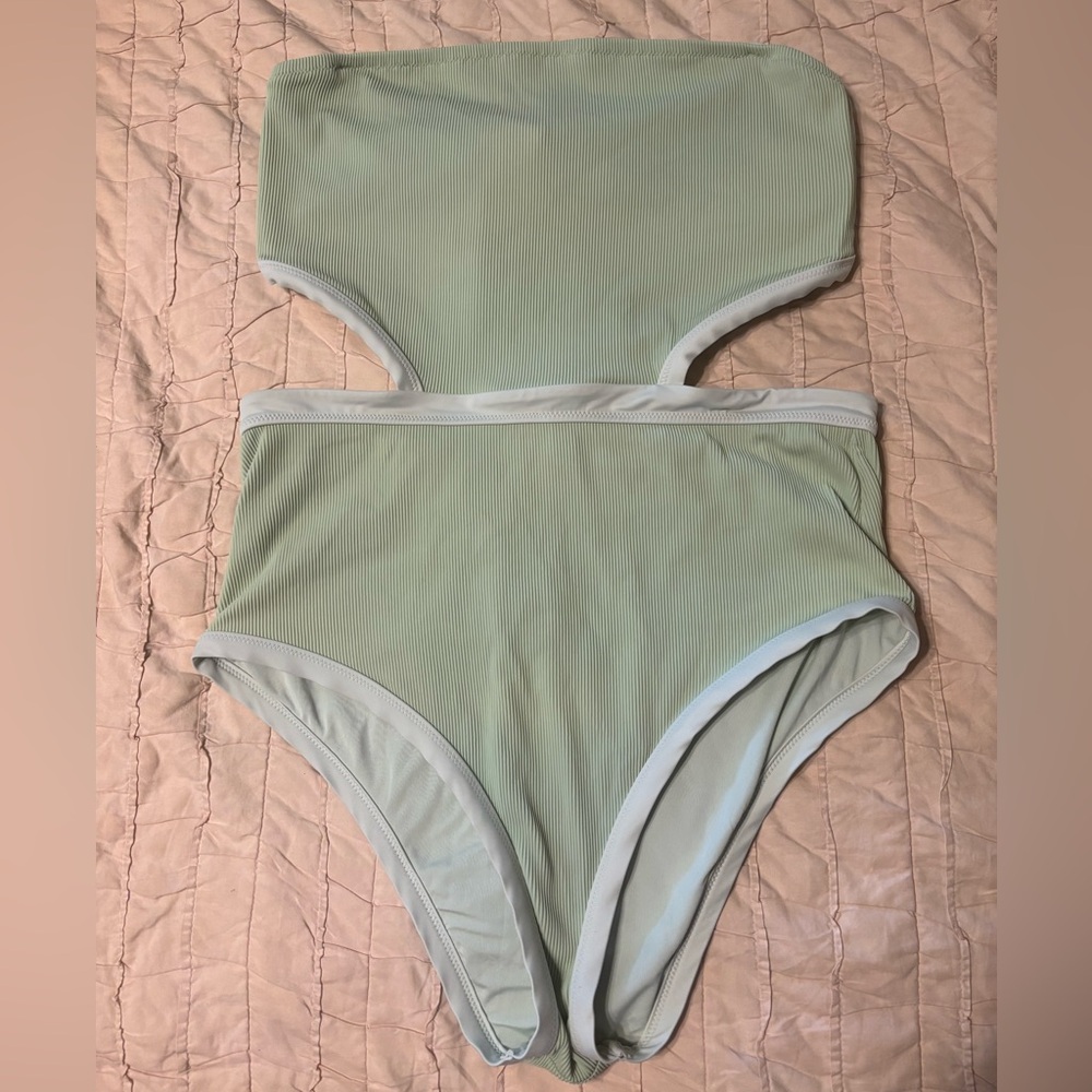Aerie Retro Style Strapless One Piece Swimsuit